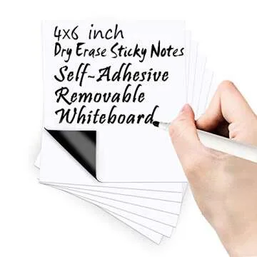 Bieco Dry Erase Sticky Notes - 4x6 Reusable Whiteboard Pads