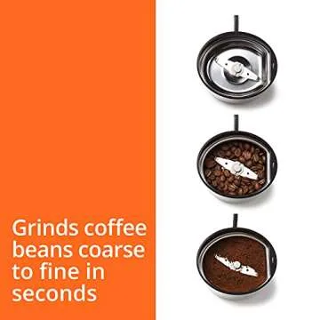 KRUPS Electric Coffee Grinder: 3 oz Capacity, 200 Watts - Versatile for Beans, Spices, Nuts - One-Touch Operation, Customizable Grind for 12 Cups - Ideal for Espresso, French Press
