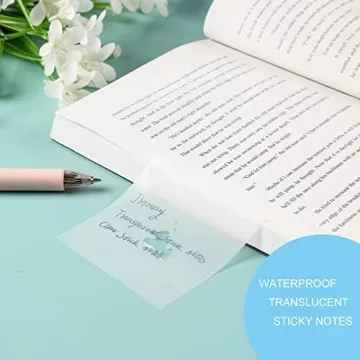 Jiemay Transparent Sticky Notes - 600 Pcs for Easy Note Taking