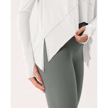 Women's Stylish Long Sleeve Crop Tee with Thumb Hole