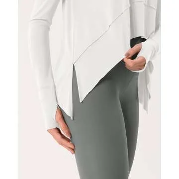 Women's Stylish Long Sleeve Crop Tee with Thumb Hole