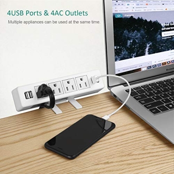 VILONG Desk Clamp Power Strip with USB for Efficient Charging