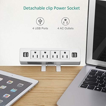 VILONG Desk Clamp Power Strip with USB for Efficient Charging