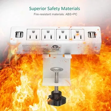 VILONG Desk Clamp Power Strip with USB for Efficient Charging