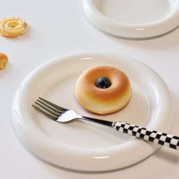 Alipis Ceramic Jewelry Tray, Round Jewelry Holder Organizer Chubby Trinket Dish Decorative Ring Dish Vanity Key Tray Tabletop Display Plate for Ring, Earrings, Necklaces, Bracelet, Key, Watch (White)