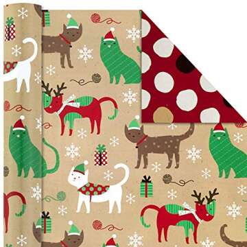 Hallmark Christmas Wrapping Paper for Pet Lovers - 120 sq ft