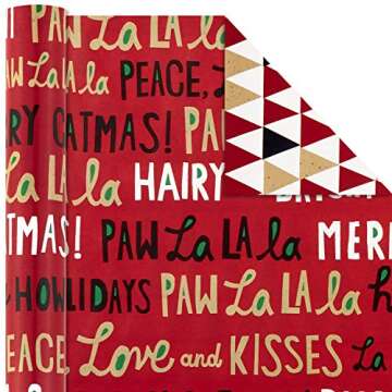Hallmark Christmas Wrapping Paper for Pet Lovers - 120 sq ft