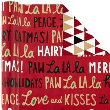 Hallmark Christmas Wrapping Paper for Pet Lovers - 120 sq ft