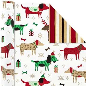 Hallmark Christmas Wrapping Paper for Pet Lovers - 120 sq ft