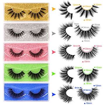 False Eyelashes 30 Pairs Natural 3D Faux Mink Lashes Pack Handmade Eye Lashes Wholesale 10 Styles