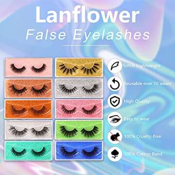 False Eyelashes 30 Pairs Natural 3D Faux Mink Lashes Pack Handmade Eye Lashes Wholesale 10 Styles