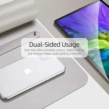 YSAGi Multifunctional Office Desk Pad, Ultra Thin Waterproof PU Leather Mouse Pad, Dual Use Desk Writing Mat for Office/Home (23.6" x 13.7", Grey)