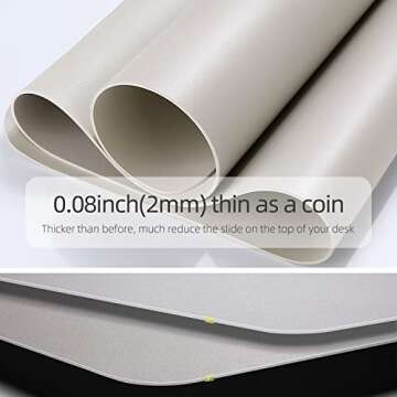 YSAGi Multifunctional Office Desk Pad, Ultra Thin Waterproof PU Leather Mouse Pad, Dual Use Desk Writing Mat for Office/Home (23.6" x 13.7", Grey)