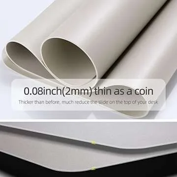 YSAGi Multifunctional Office Desk Pad, Ultra Thin Waterproof PU Leather Mouse Pad, Dual Use Desk Writing Mat for Office/Home (23.6" x 13.7", Grey)