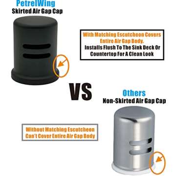 Matte Black Dishwasher Air Gap Cover | Solid Brass & Stylish