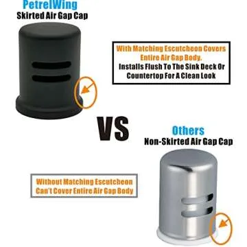 Matte Black Dishwasher Air Gap Cover | Solid Brass & Stylish