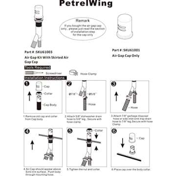 Matte Black Dishwasher Air Gap Cover | Solid Brass & Stylish