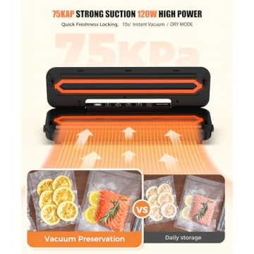 Compact 75kPa Vacuum Sealer for Fresh Food Storage
