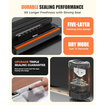 Compact 75kPa Vacuum Sealer for Fresh Food Storage