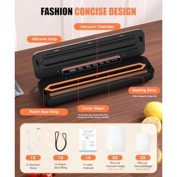 Compact 75kPa Vacuum Sealer for Fresh Food Storage