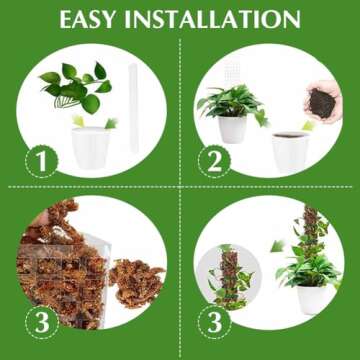6 Pcs 24 Inch Plastic Moss Pole for Plants Monstera,6×24'' Plant Poles for Climbing Plants, Indoor Plants Moss Pole Work with Sphagnum Moss, Plant Support Kit for Climbing Plants