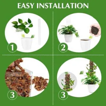 6 Pcs 24 Inch Plastic Moss Pole for Plants Monstera,6×24'' Plant Poles for Climbing Plants, Indoor Plants Moss Pole Work with Sphagnum Moss, Plant Support Kit for Climbing Plants