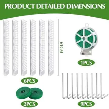 6 Pcs 24 Inch Plastic Moss Pole for Plants Monstera,6×24'' Plant Poles for Climbing Plants, Indoor Plants Moss Pole Work with Sphagnum Moss, Plant Support Kit for Climbing Plants