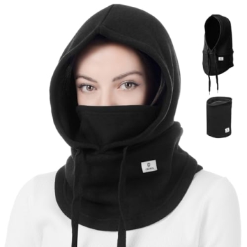 Balaclava Winter Hat Facial Neck Warmer Mask, Sporty Street Fashion Skiing (Carbon Black)