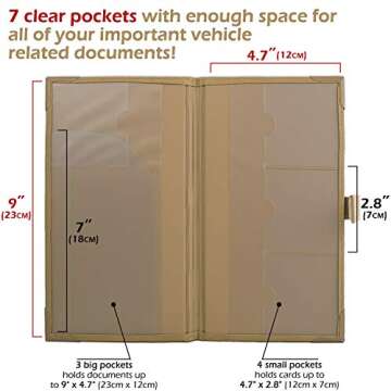 Auto Insurance and Registration Card Holder - Vehicle Glove Box Document Organizer - Car Essential P...