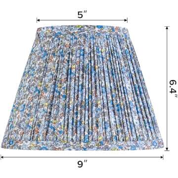 GOSO 5 * 9 * 6.4 IN Spider Pleated Lamp Shades Set of 2 Small, Art Deco Multi-Floral Lampshades for ...