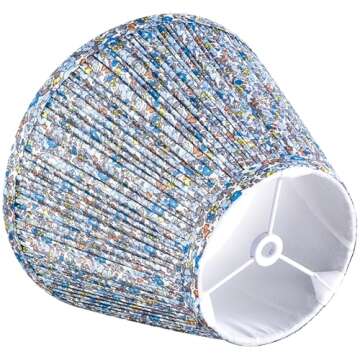 GOSO 5 * 9 * 6.4 IN Spider Pleated Lamp Shades Set of 2 Small, Art Deco Multi-Floral Lampshades for Table Lamps -Empire Lamp Shade Replacement,Barrel Shade No Assembly Required