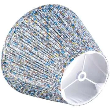 GOSO 5 * 9 * 6.4 IN Spider Pleated Lamp Shades Set of 2 Small, Art Deco Multi-Floral Lampshades for Table Lamps -Empire Lamp Shade Replacement,Barrel Shade No Assembly Required