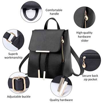 Pahajim Women's Fashion Travel Backpack Mini Purses Bag