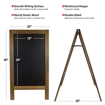 Versatile Double-Sided Wooden A-Frame Chalkboard Sign