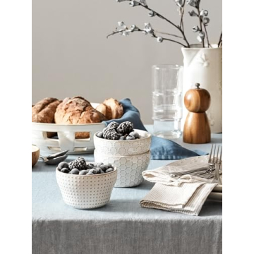 LE TAUCI 8oz Ceramic Dessert Bowls Set of 4 Arctic White