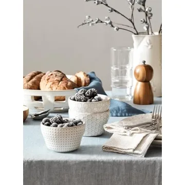 LE TAUCI 8oz Ceramic Dessert Bowls Set of 4 Arctic White