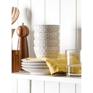 LE TAUCI 8oz Ceramic Dessert Bowls Set of 4 Arctic White