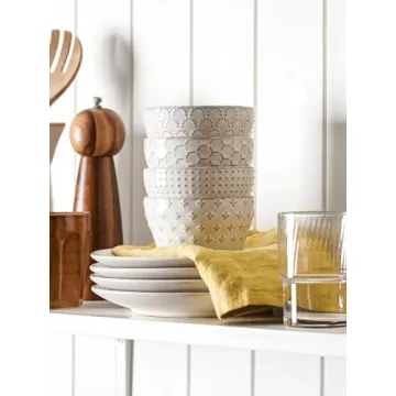 LE TAUCI 8oz Ceramic Dessert Bowls Set of 4 Arctic White