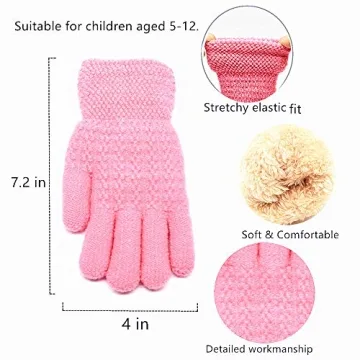 Kids Winter Gloves - Warm Cable Knit Mittens