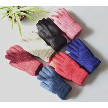 Kids Winter Gloves - Warm Cable Knit Mittens