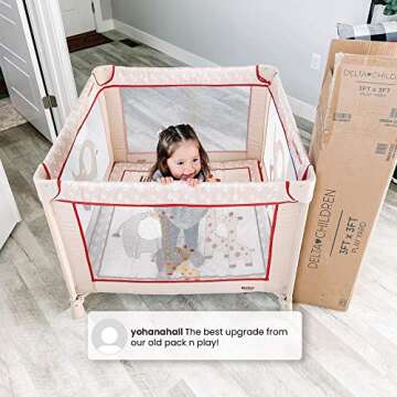 Delta Children 36 x 36 Play Yard, Safari Fun