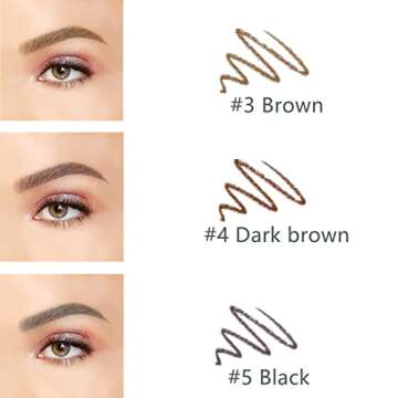 Eyebrow Pencil,3 PCS Waterproof Professional Makeup Micro Brow Pencil,Brow Kit with Eyebrow Brush and Razor,Ultra-Fine Mechanical Pencil,Eyebrow Pencils for Women