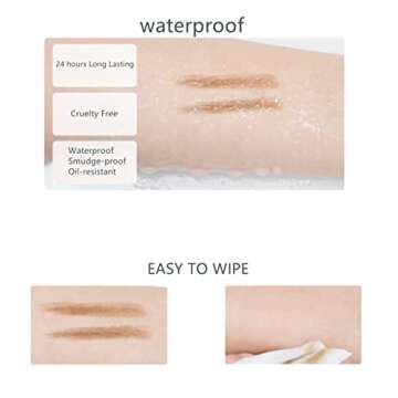 Eyebrow Pencil,3 PCS Waterproof Professional Makeup Micro Brow Pencil,Brow Kit with Eyebrow Brush and Razor,Ultra-Fine Mechanical Pencil,Eyebrow Pencils for Women