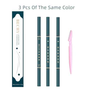 Eyebrow Pencil,3 PCS Waterproof Professional Makeup Micro Brow Pencil,Brow Kit with Eyebrow Brush and Razor,Ultra-Fine Mechanical Pencil,Eyebrow Pencils for Women