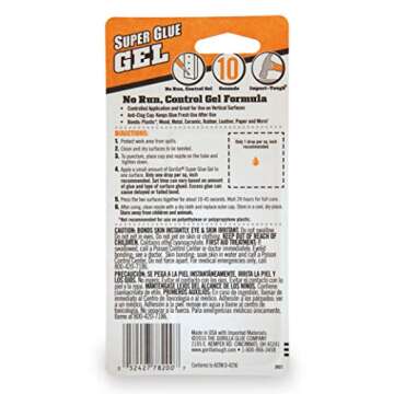 Gorilla Super Glue Gel, Two 3 Gram Tubes, Clear, (Pack of 1)