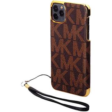 LBJ MAKY Luxury Designer Elegant iPhone 12 Pro Max case Cover for Women Girls Soft TPU Shockproof Protective Leather Phone case for iPhone 12Pro Max 6.7inch（Brown）