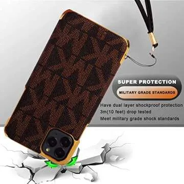 LBJ MAKY Luxury Designer Elegant iPhone 12 Pro Max case Cover for Women Girls Soft TPU Shockproof Protective Leather Phone case for iPhone 12Pro Max 6.7inch（Brown）