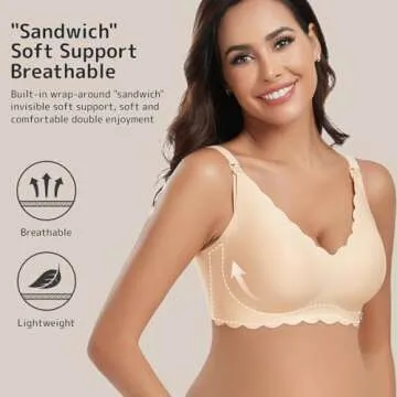 Gailife 3 Pack Nursing Bras for Breastfeeding Seamless Wireless Maternity Bras for Pregnancy Soft Sl...