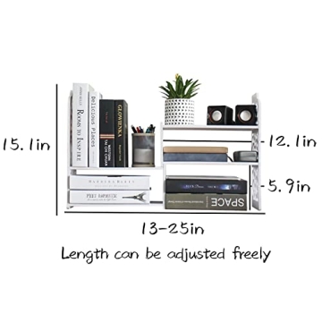YGYQZ Small Adjustable Desktop Bookshelf for Organizing