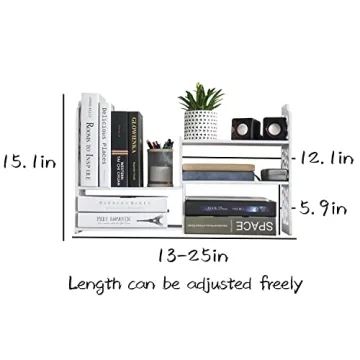 YGYQZ Small Adjustable Desktop Bookshelf for Organizing